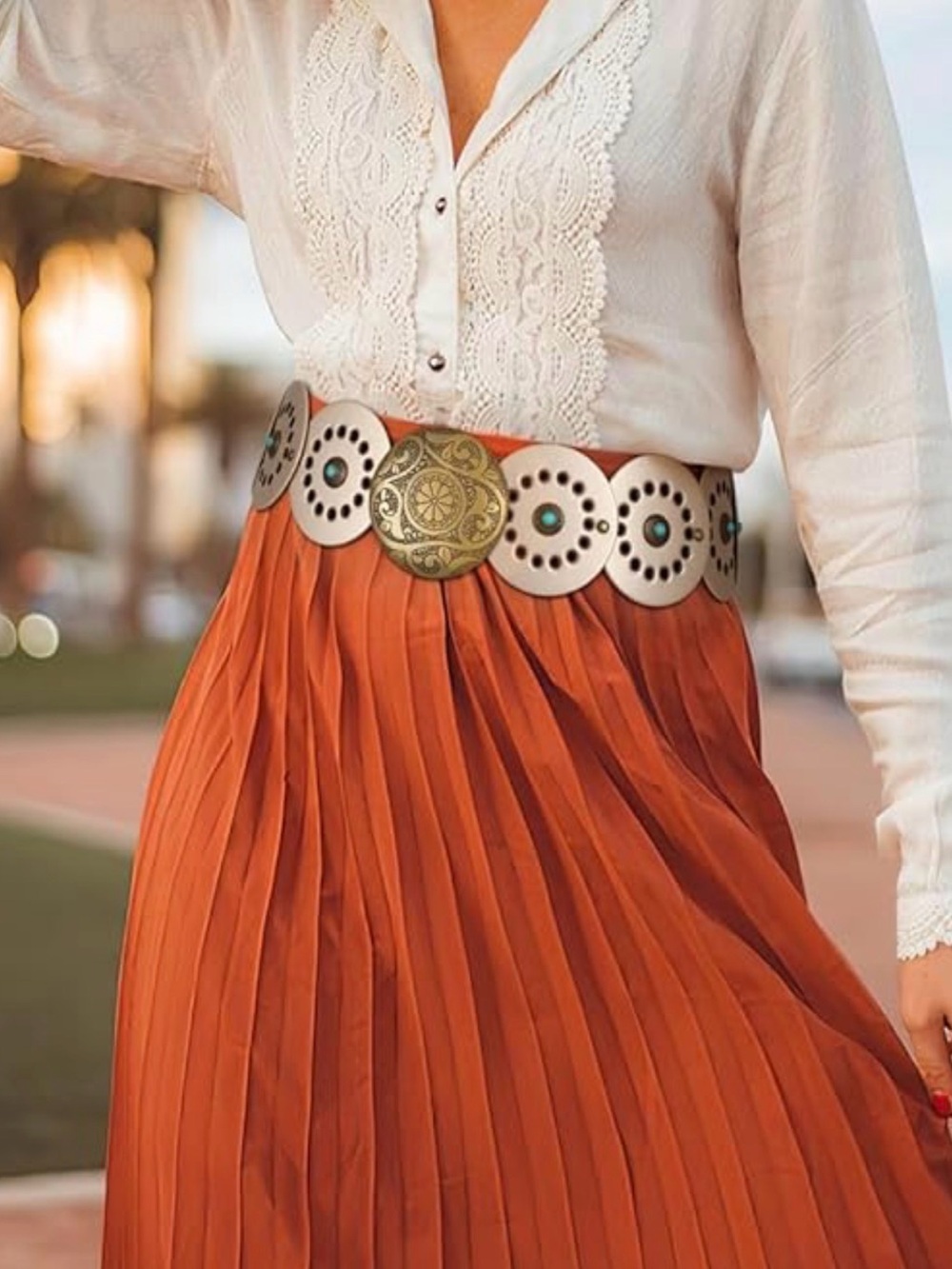 Cowgirl Belt  Concho Belt, Boho Western Belt, Vintage Style Oval New